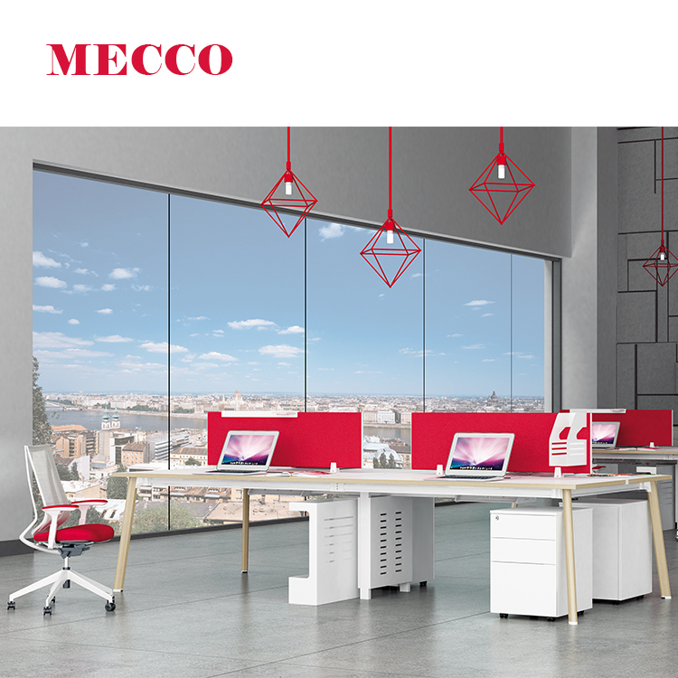 Mecco новый дизайн модульная установка для 4 человек Деревянная офисная перегородка 4 местный офисных Арм перегородка кабины