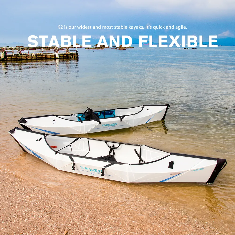 Sit In Kayak Factory Directly Terravent Cheap Foldable Canoe Boat Plastic Origami Sit In Single Seat Folding Portable Lightweight Kayak