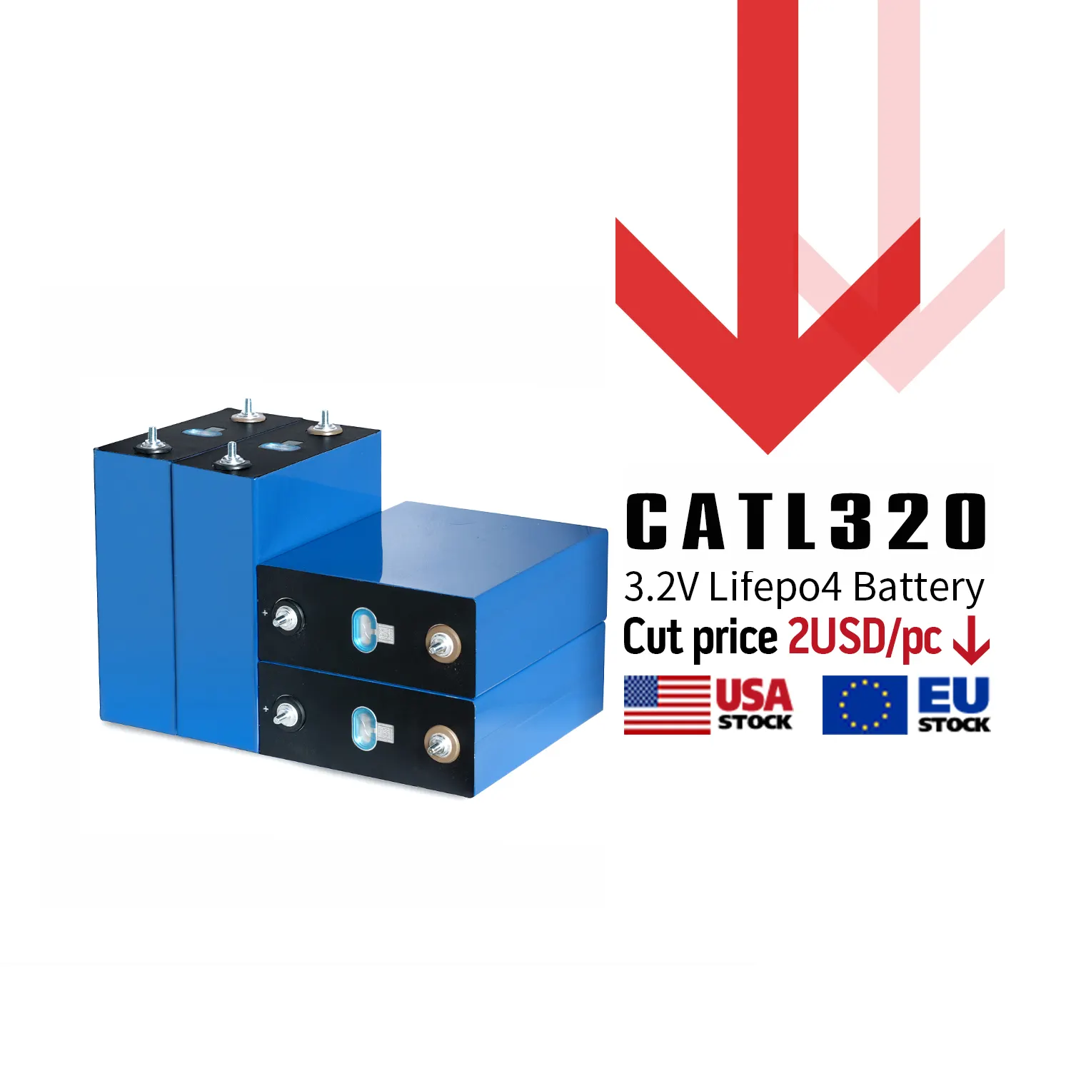 24 Hours Online EU US Stock Grade A Prismatic 302Ah cell 3.2V CATL 280Ah 300Ah 320Ah Lifepo4 Battery