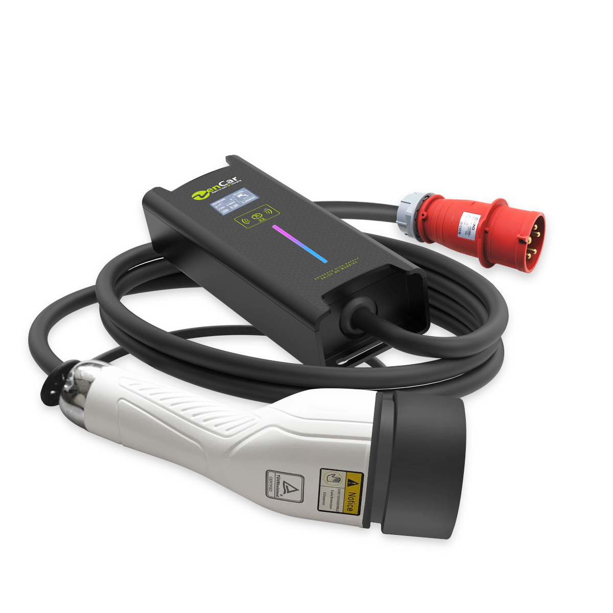 Zencar 32A 7.4KW Type 2 Electric Charger to Red CEE