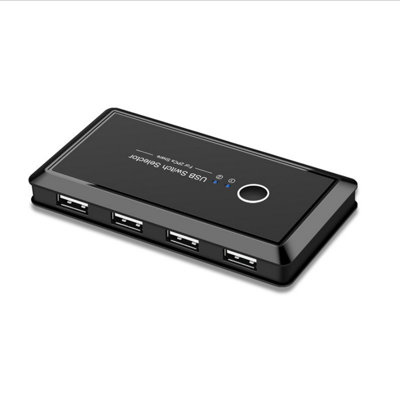 Переключатель USB 3,0, переключатель KVM для 2 ПК с общим доступом на 4 USB-устройств, обмена одной кнопкой для клавиатуры, мыши, сканера, принтера
