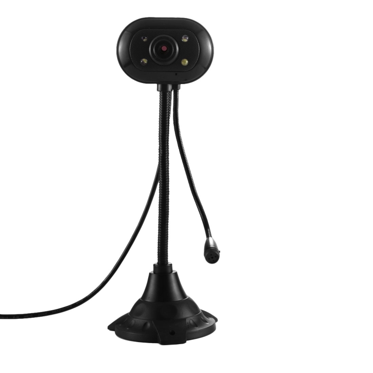 5.0 Mega Pixels USB 2.0 Driverless PC Camera / Webcam with MIC and 4 LED Lights, Cable Length: 1.1m