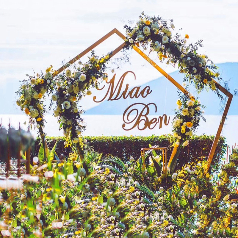 Easy-to-Assemble Wedding Bridal Party Elegant Decorations Metal Outdoor & Indoor Garden Arbors Wedding Arch