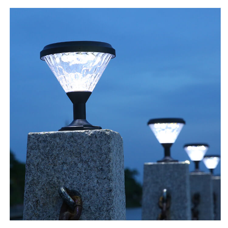 Fteck Jardin Solair Luz Landscape Fence Outdoor Post Lighting IP65 Waterproof Garden Led Gate Solar Pillar Light