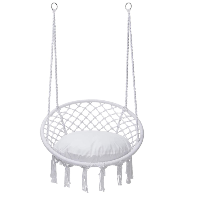 Factory Direct Selling Double Sturdy Rope Weave Simple Installation Max 330 Lbs Garden Backyard Bohemian Round Hammock Swing