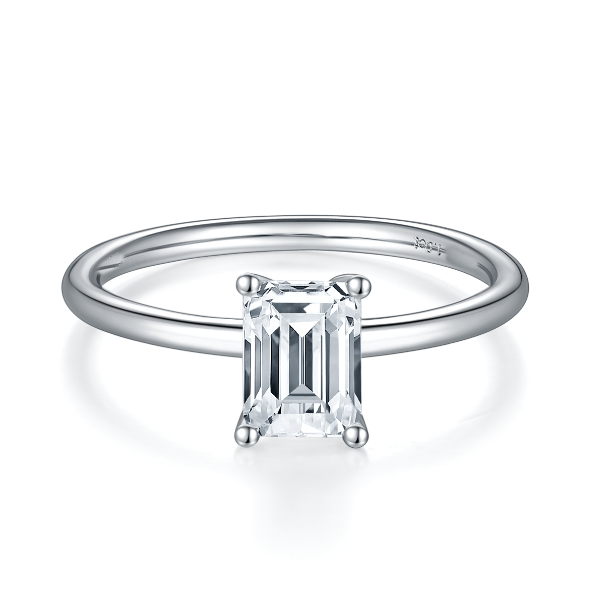 Wholesale price 18K gold emerald cut octagon shape luster shinning 1 carat D quality moissanite wedding ring ring for woman