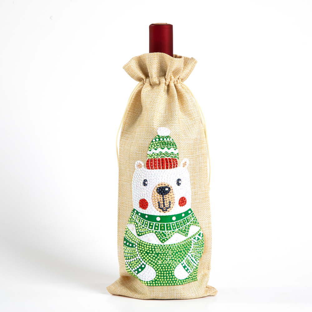 Wholesale Custom High Quality Drawstring Wine Bags Christmas Wine Bottle Covers Reusable Bottle Wrap Gift Package Bags