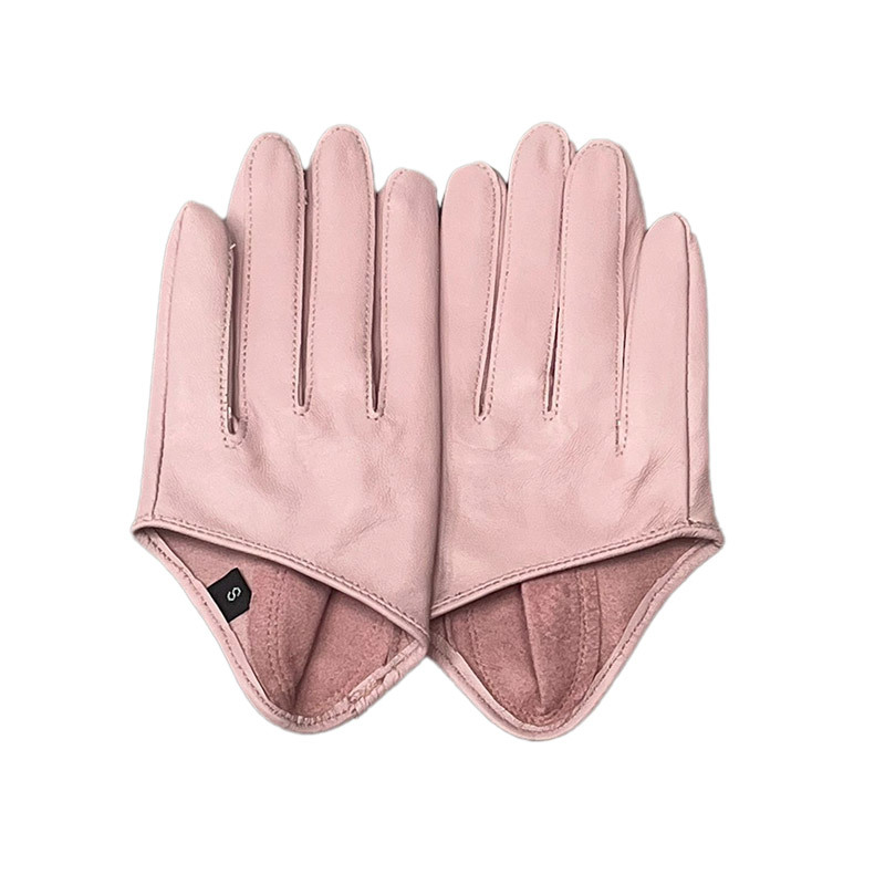 Wholesale Women Fashion Half Leather Gloves Genuine Leather Colorful Gloves