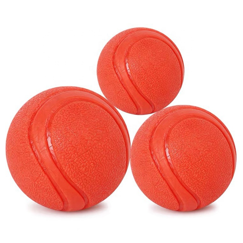 Durable Solid TPR Rubber Bouncing Dog Toy Bite-Resistant Squeak Pet Interactive Toys