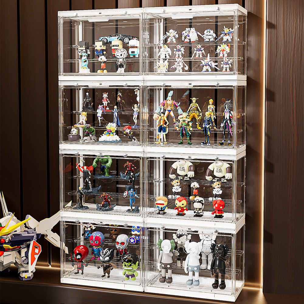 Прозрачная акриловая витрина с подсветкой для Минифигурки Lego, экшн-фигурка с полкой, коллекционная витрина для хранения