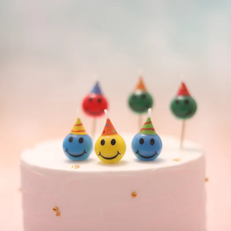 Happy Birthday Cartoon candle With Smile Face