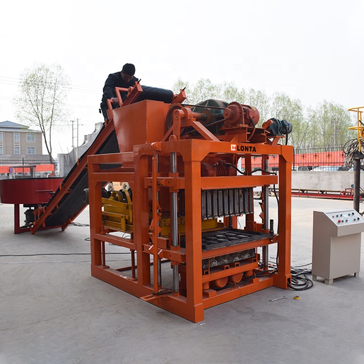 LONTA QTJ4-28 semi automatic interlock hollow solid paver mould fly ash cement concrete brick block making machine for sale