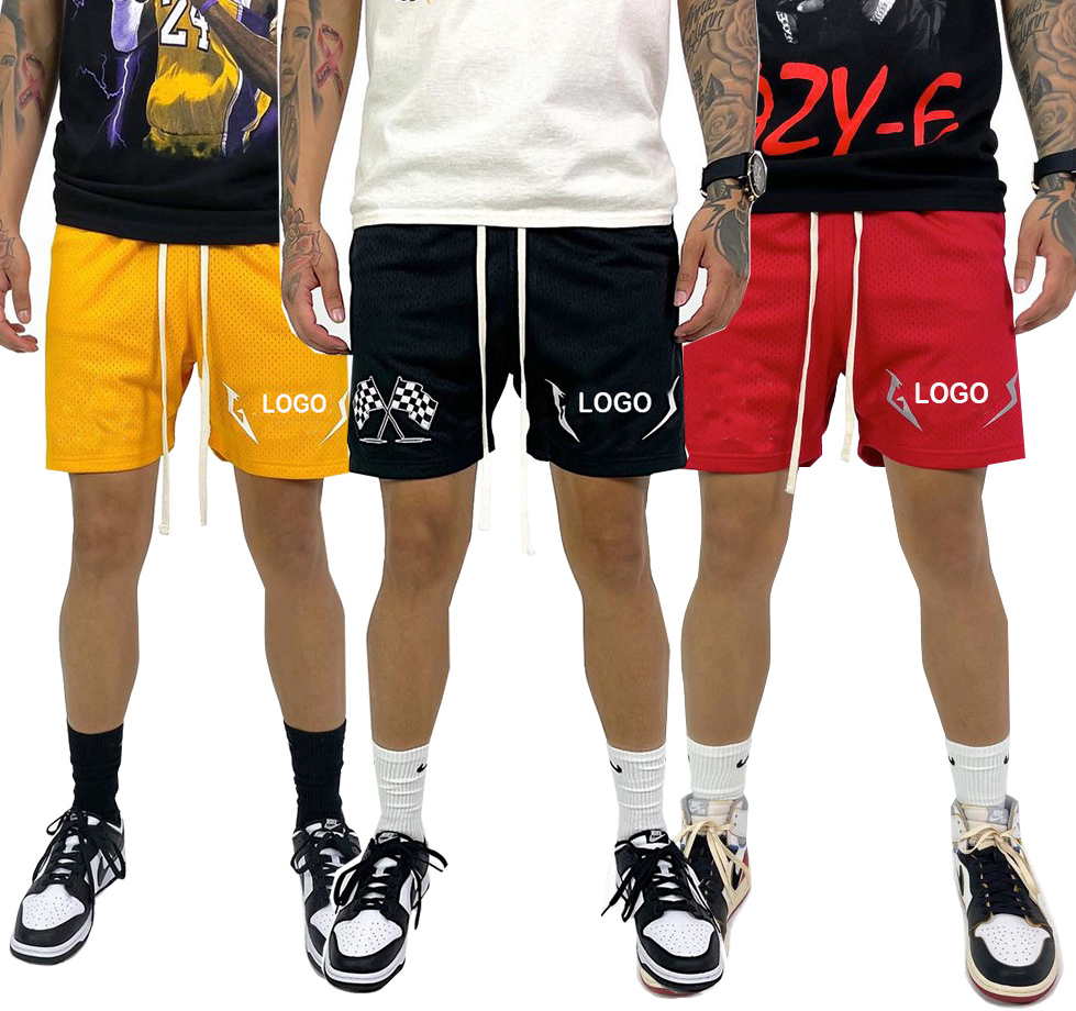 Summer Casual Mens Sport Shorts Running Wear 100% Polyester 2 Piece Short Set Basketball Men's Rhude shorts