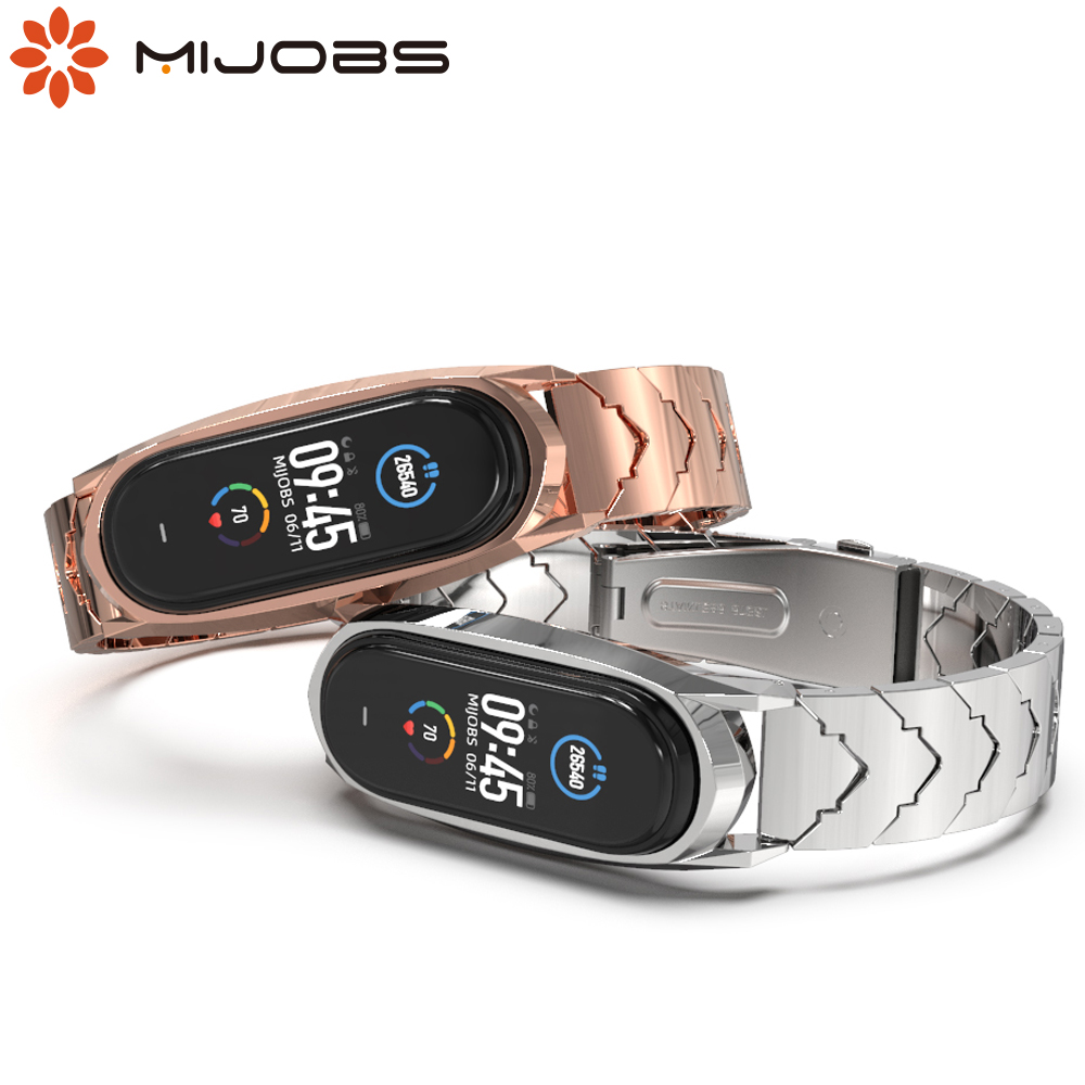 Для Xiaomi Mi Band 5 ремешок для Mi Band 6 металлический браслет для Xiaomi Mi Band 6 5 4 3 браслеты из нержавеющей стали
