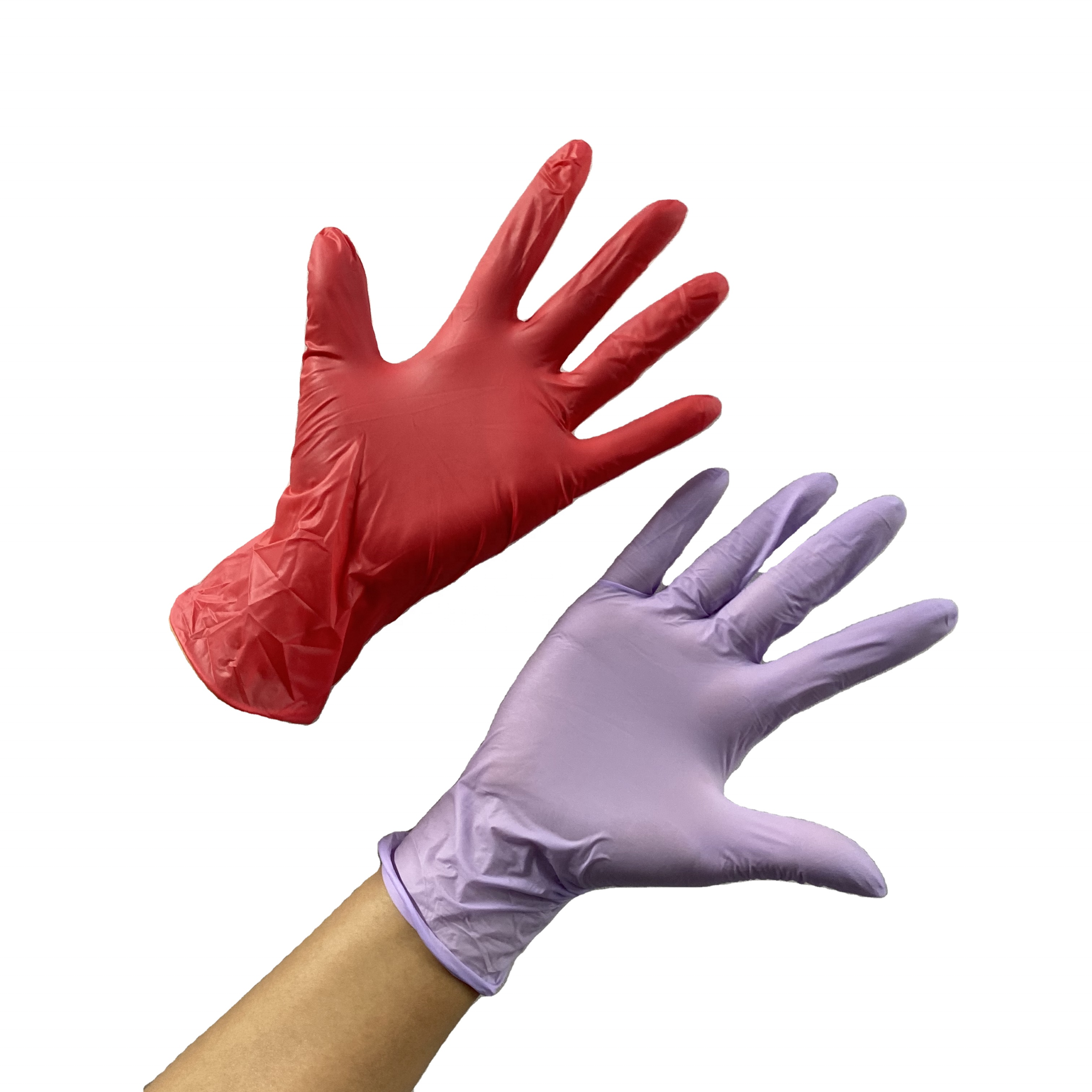 Manufacturer Fast delivery tattoo black nitrile gloves make up Hairdo beauty salon powder free red nitrile gloves