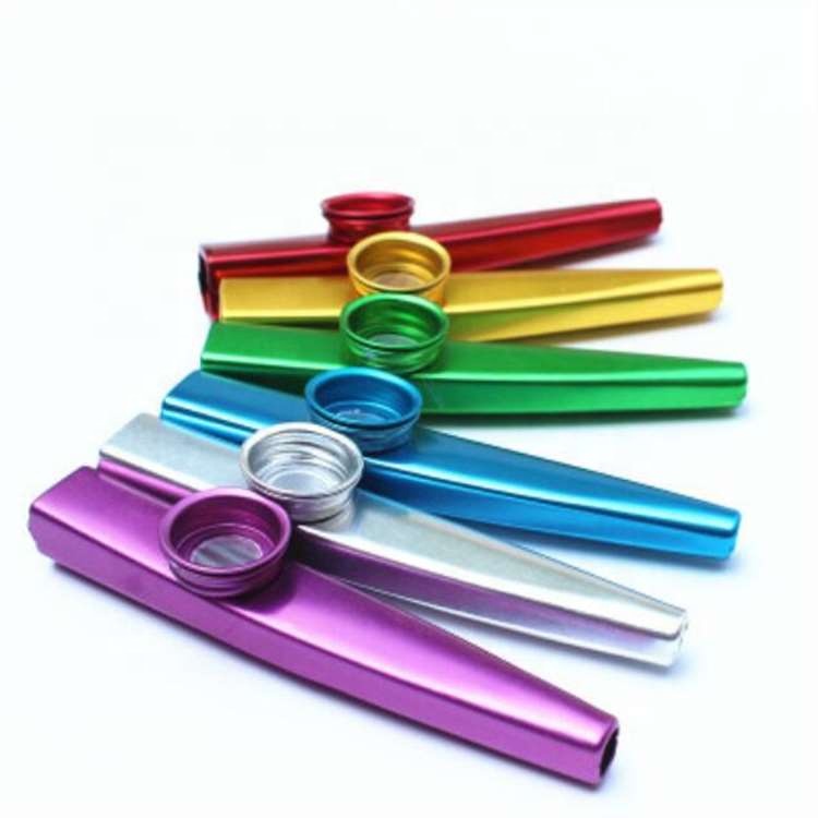 Wind musical instrument Oral muscle training instrument Colorful accompaniment flute Metal kazoo instrument
