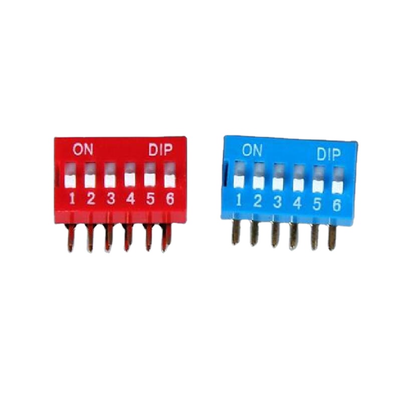 DA-E06 6 Pin SPST пуш-ап электронный переключатель красный dip-переключатели
