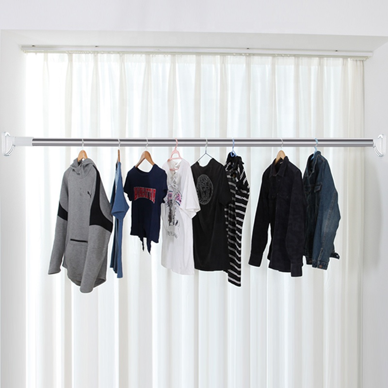 1.1-1.6m shower curtain rod bedroom curtain rod punch-free clothes pole of closet bathroom rack telescopic rod
