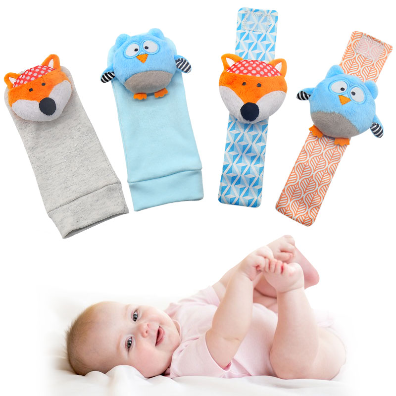 2021 New 0 12 Months Stuffed Toys Animal Baby Socks Rattles Wrist Baby Rattles Newborn Toys Make Sounds Rattle Toys For Babies