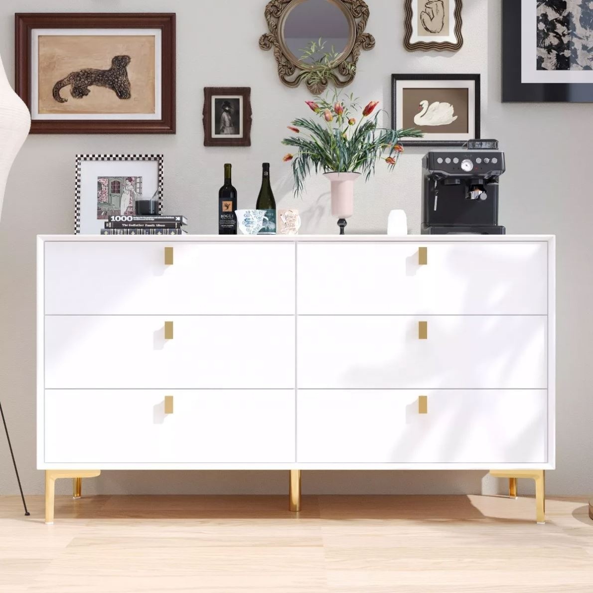 Wholesale Customization Bamboo Chest of Drawers Wood Dresser Drawers Bedroom Furniture Bamboo Storage Cabinet with 6 Drawer