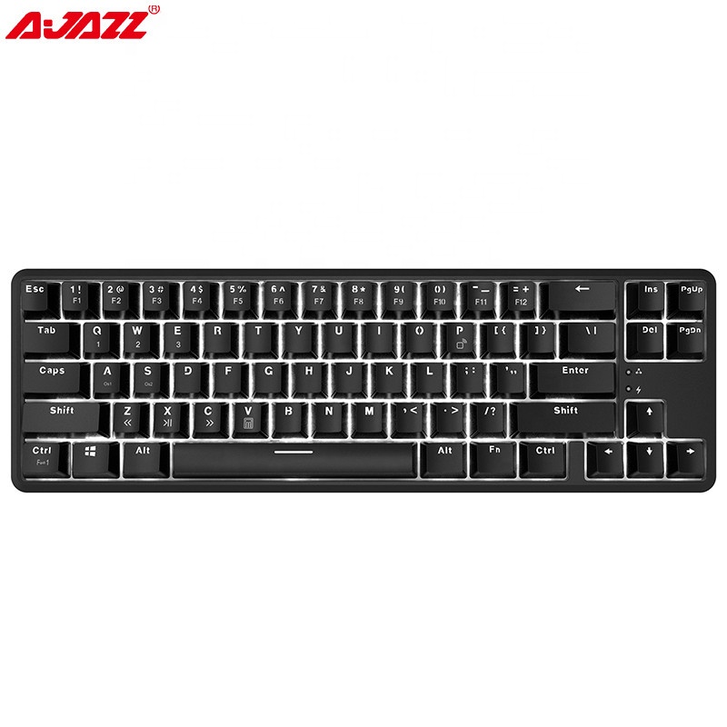 AJAZZ K680T 68-клавишная перезаряжаемая Беспроводная/Проводная Многофункциональная портативная механическая клавиатура для IOS Android Win