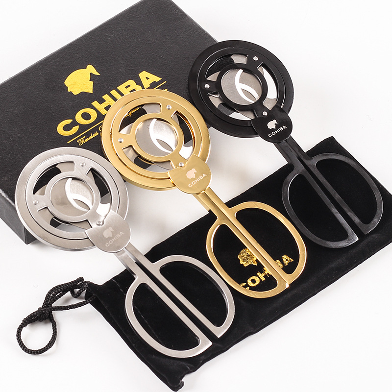 Custom Cohiba акционные из нержавеющей стали роскошные аксессуары для сигар Ножницы Резак