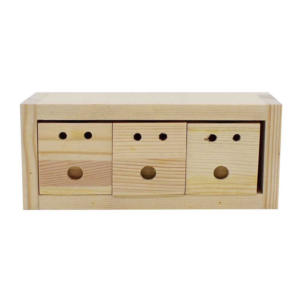 Amazon 2021 Most Popular Natural Forest Wooden Small Animal Toy Hamster Cabin Interactive Toy Wooden Craft