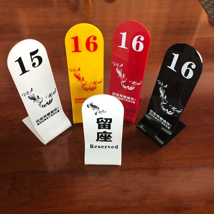 Custom Wholesale Plexiglass Table Numbers Wedding Acrylic Lucite Crystal Acrylic Table Number Holders