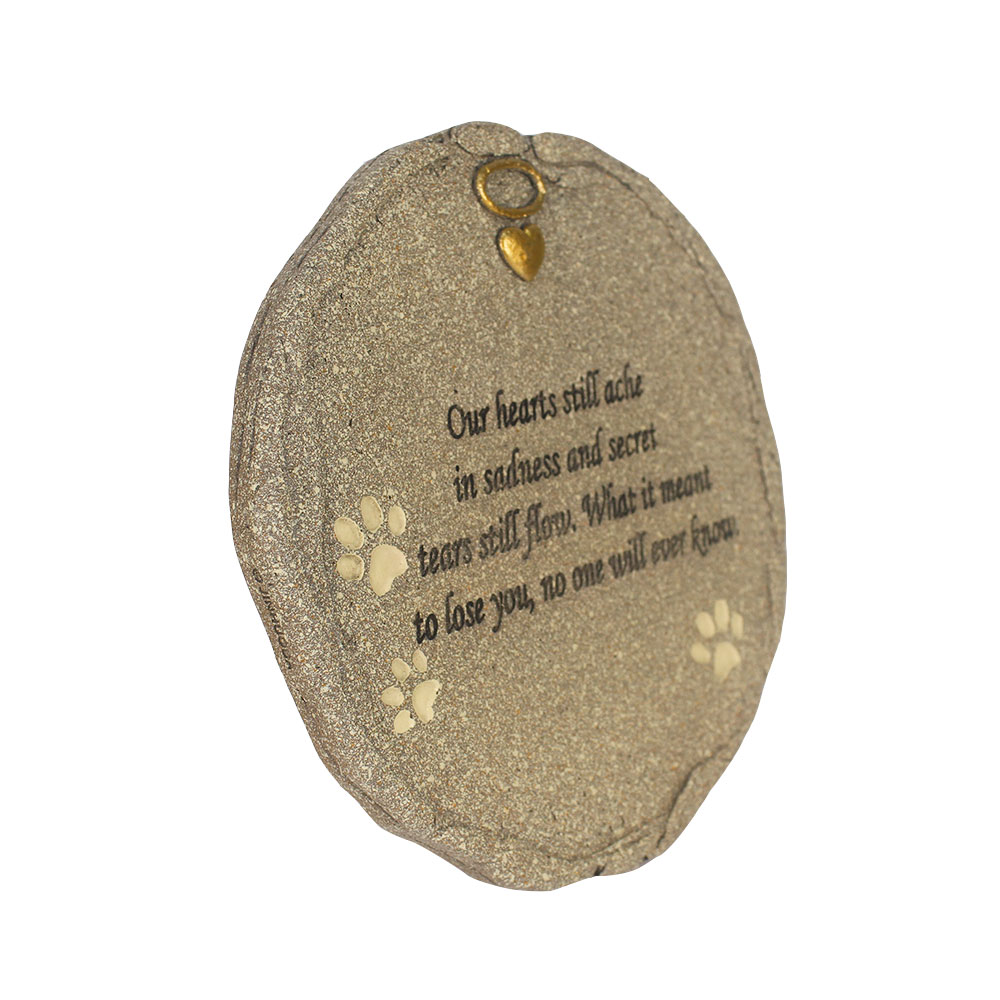 Customize Wholesale Stock Available Risen Round Dog Tombstone Pet Garden Memorial Stone with Four Typesetting