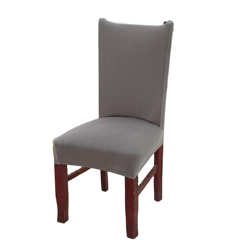 Wholesale Custom Solid Color Elastic Dining Chair Cover Home Decoration Anti-dirty Removable Spandex Chair Cover