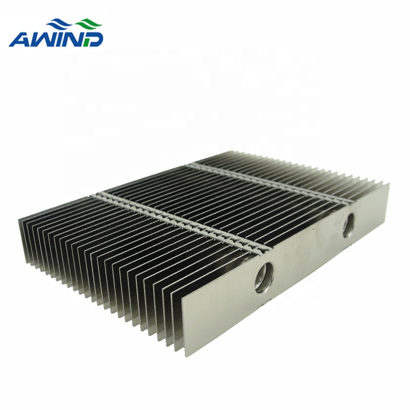 High power aluminum zipper fin radiator cooling heat sink