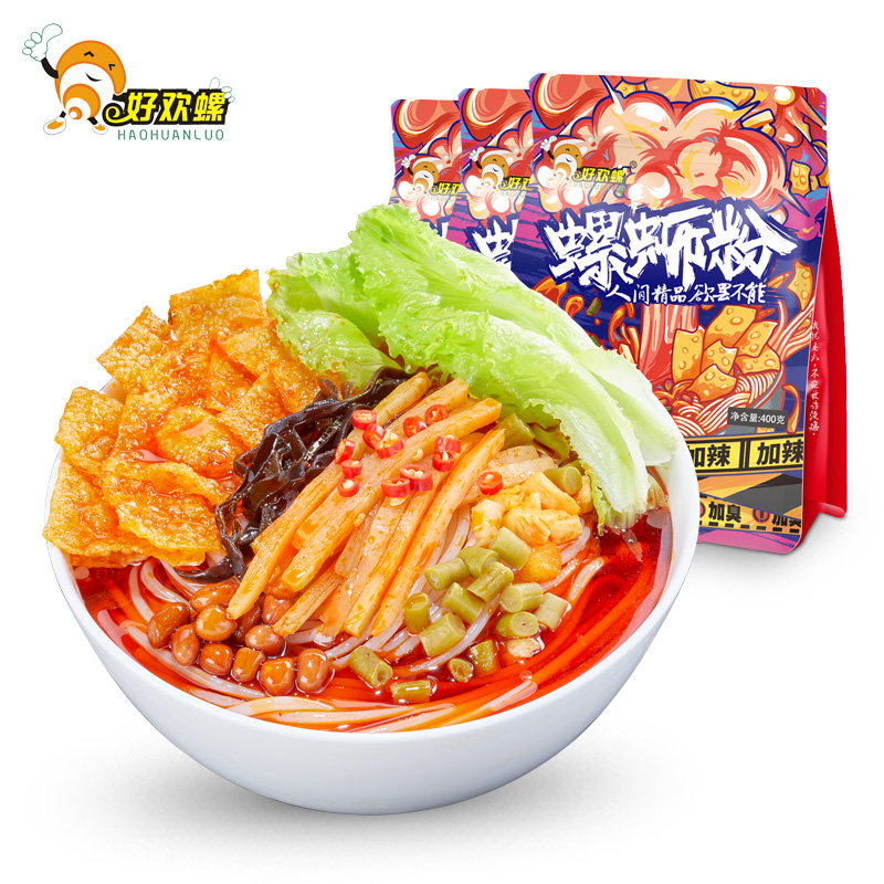 haohuanluo 400g/bag Liuzhou river snails rice noodles luosifen Chinese popular instant noodle sour and spicy hot selling