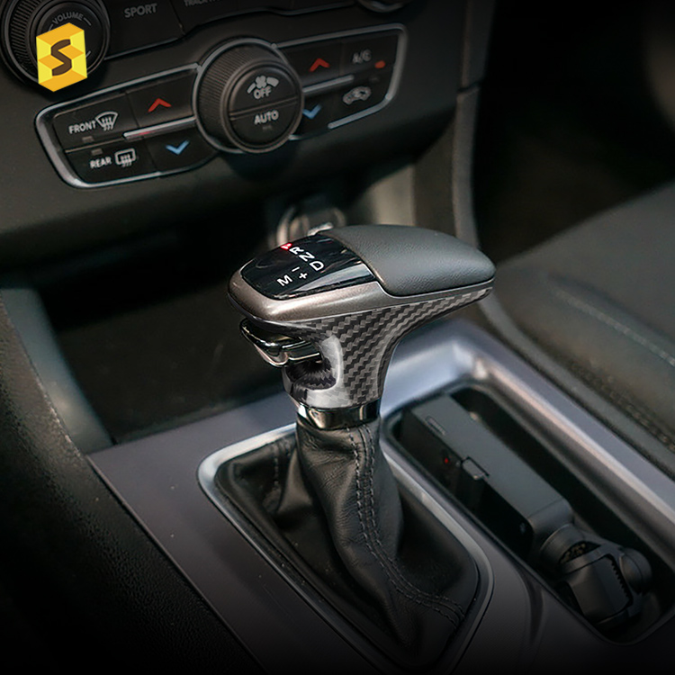 ES Carbon Fiber Car Interior Accessories Car Gear Shift Knob For Dodge Challenger Viper Charger