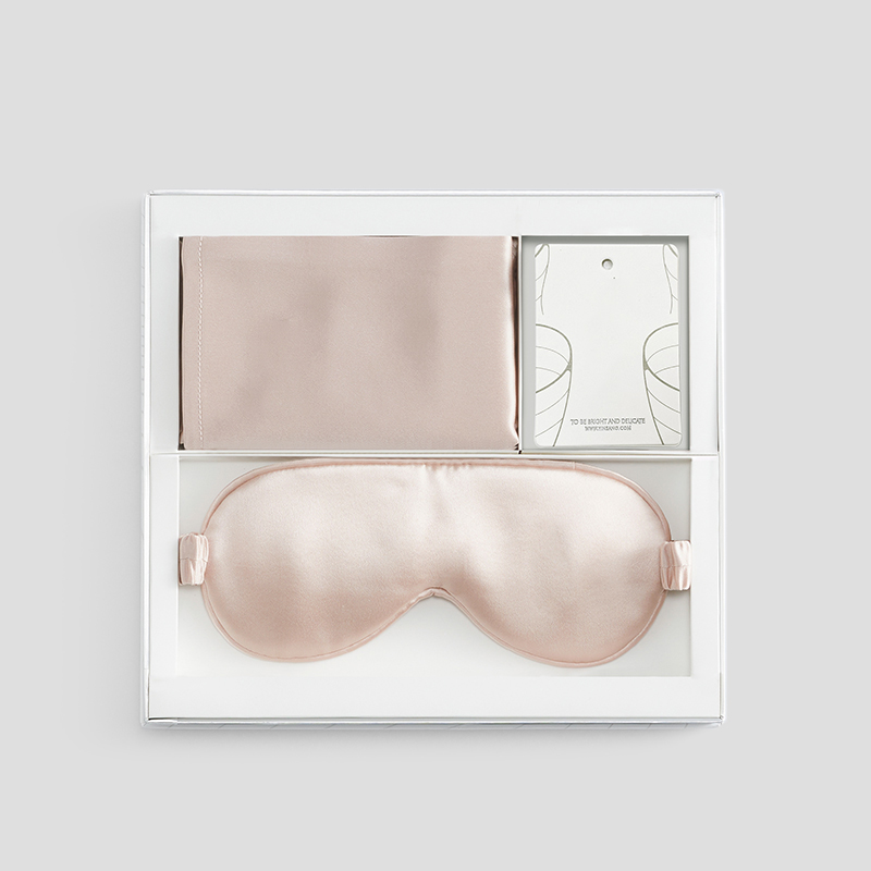 Silk Pillowcase And Blinder Gift Set Box Travel Set Eye Mask Eye Cover