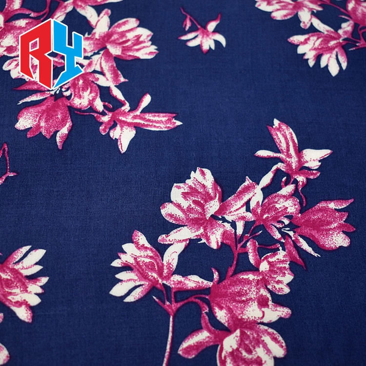 Shaoxing textile профессиональная Внешняя торговля тканый принт вискоза цветочная ткань для платья