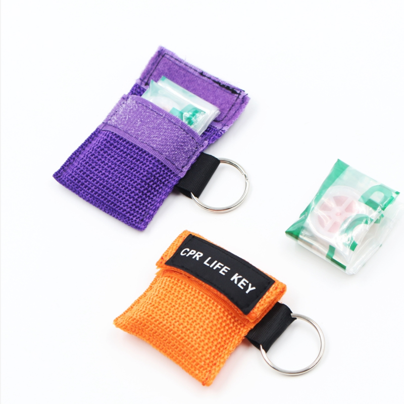 Custom First Aid CPR Training Mask Keychain with logo