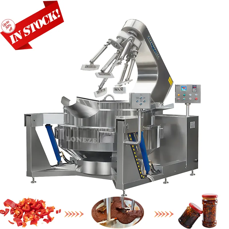 Sauce Cooking Machine Tiltable Planetary Caramel Chili Sauce Jams Paste Cooking Mixer Machine Fully Automatic Industrial With Multi Stirring