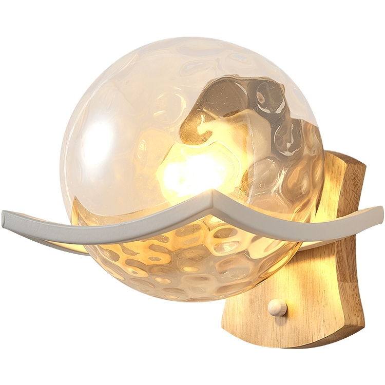 Modern Led Glass Ball Shaped Wall Lights Loft Fixture Nordic Gold Sconce Lamps Glass Lampshade Bedroom Bedside Bathroom Decor