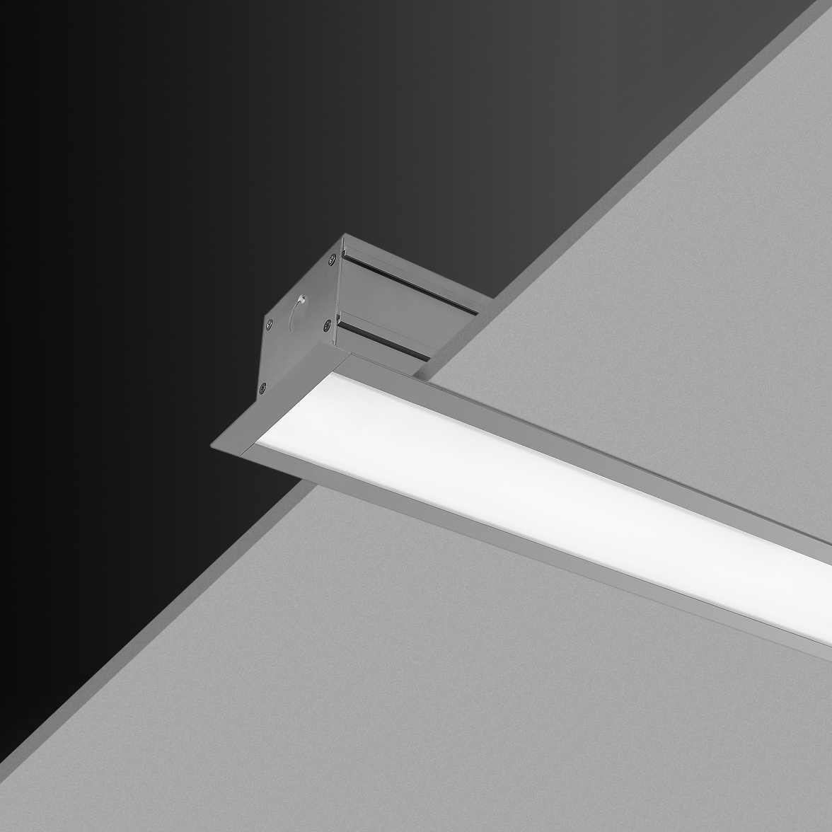 3.5 inch wide recessed with trim custom length custom shape linear LED profile light with aluminum profile and arcylic lens