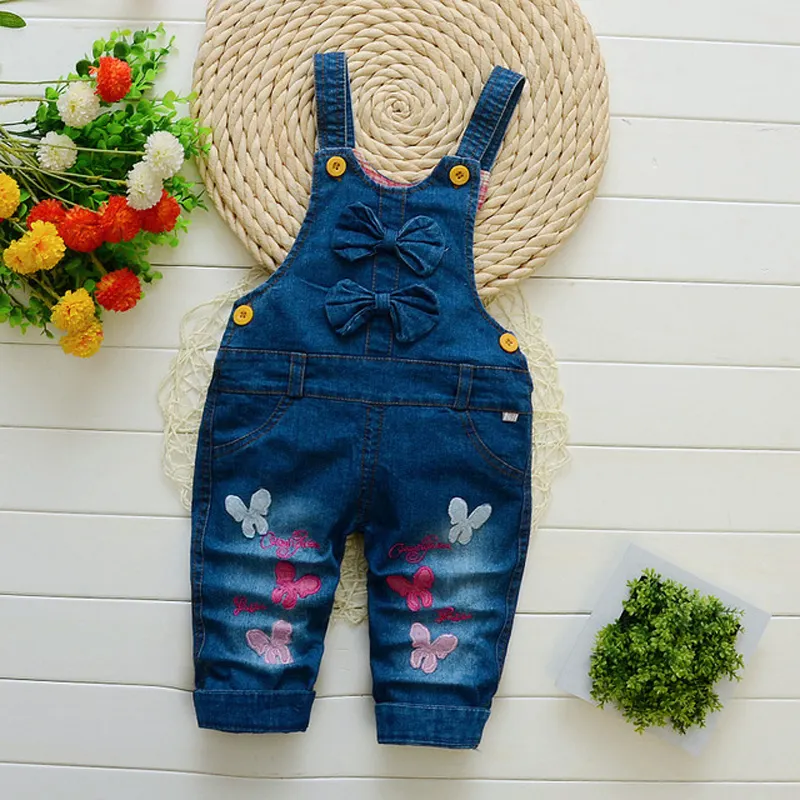 Kids Baby Girls Clothes Clothing Trousers Jumpsuit Playsuit Toddler Infant Girl Long Pants Denim Jeans Overalls Dungarees Romper