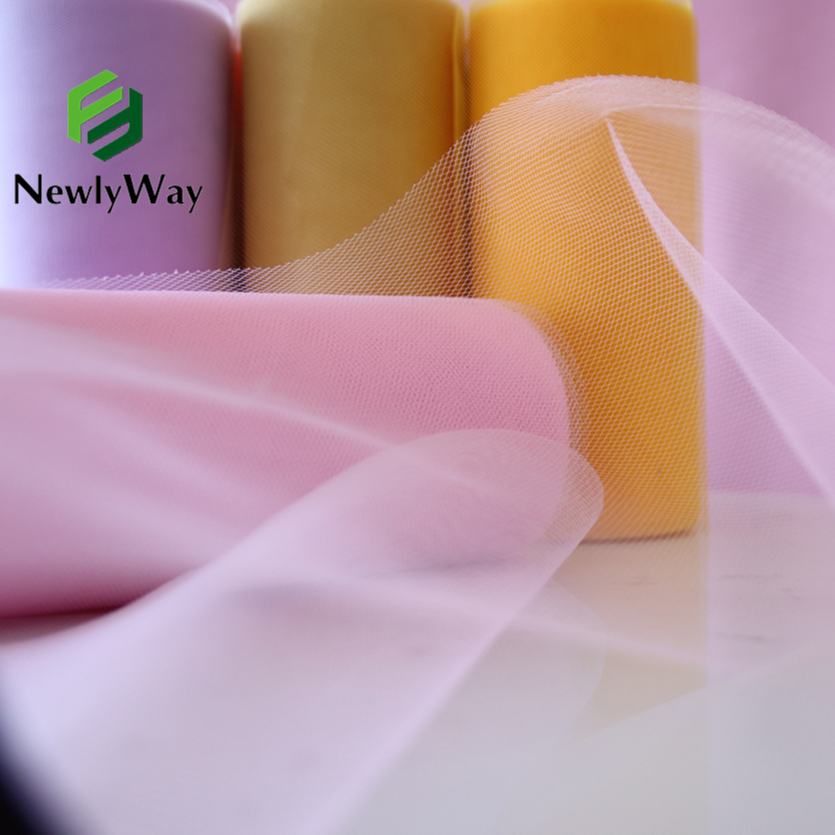 Newly High Quality Wholesale 100 yards 100% polyester Soft Sheer Tutu Decoration Wedding Spool Tulle Mesh Rolls Fabric For Skirt
