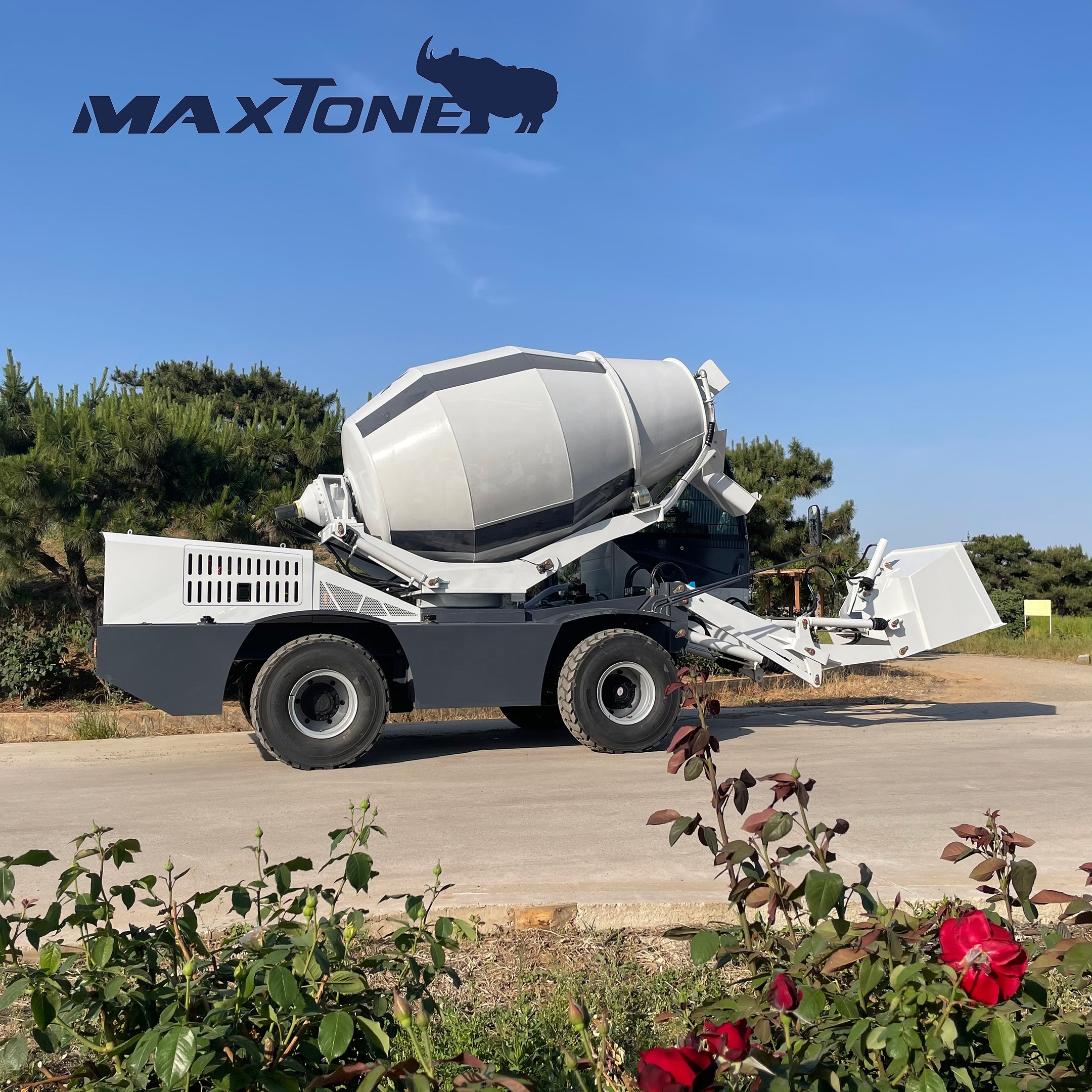 Бренд Maxtone, небольшой самозагружающийся дизельный бетоносмеситель 3 куб. М с установленным насосом