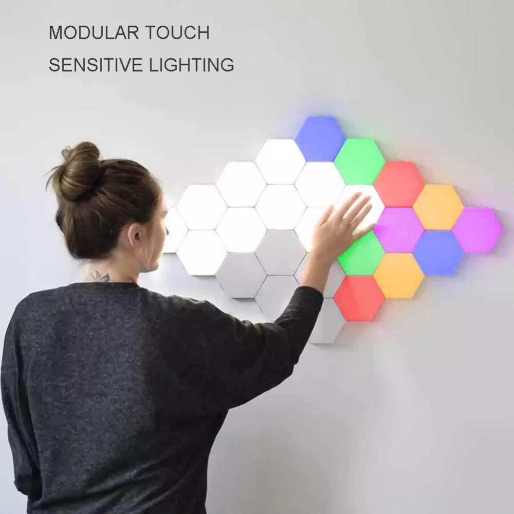 Новые гаджеты, 6 упаковок, сенсорные самодельные гексагональные лампы RGB, модульный светильник для гостиной, спальни, «сделай сам», подарки для любимых