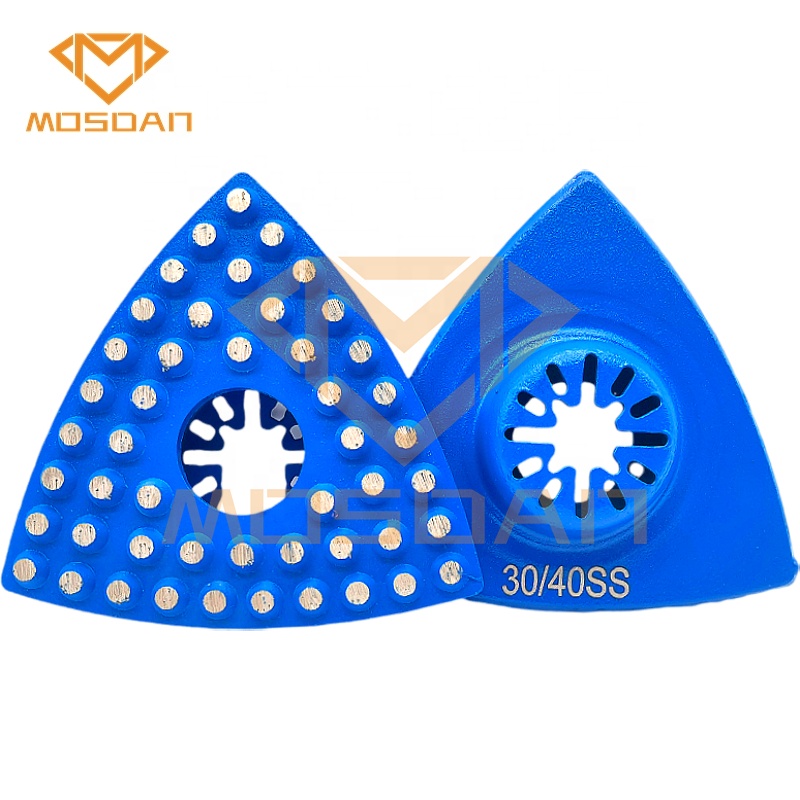 3'' Sintered Metal Bond Corner Mini Dots Triangle Grinding Pads with Round Star Lock for Bosch