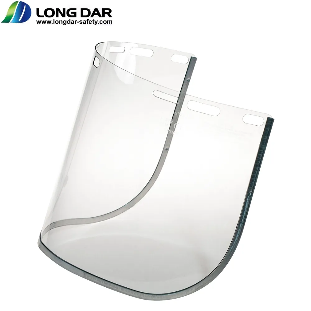 ANSI Z87.1 CE EN166 clear polycarbonate VCA85S adaptable aluminum edge faceshield visor
