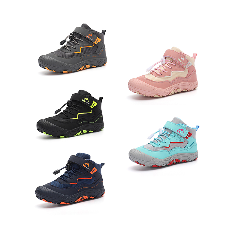 Resistant Hiking Boots Boys Girls Athletic Outdoor Shoes Collision Non-Slip Ankle Walking Sneaker