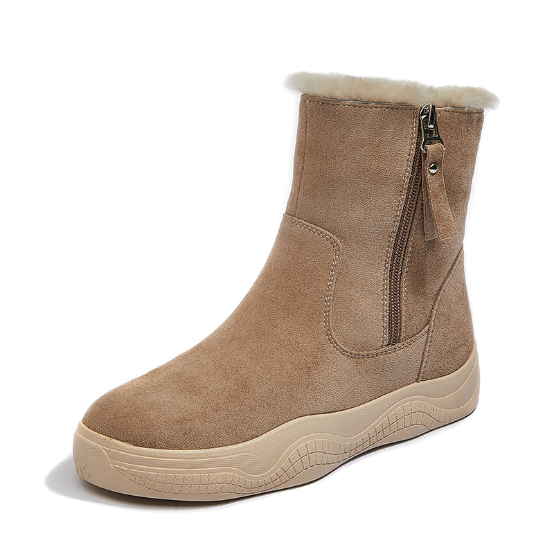 Fashionable Women Snow Boots Customizable Winter Warm Ankle Snow Shoes Faux Sheepskin Upper for girl