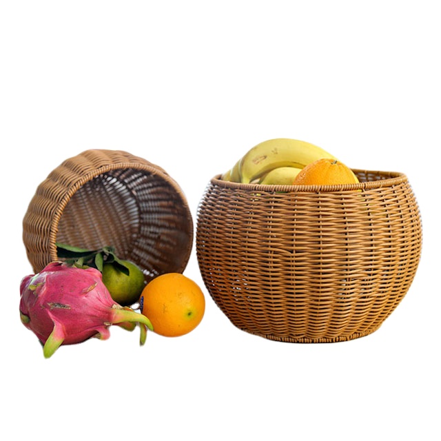 Плетеная корзина для фруктов и закусок ручной работы из ротанга