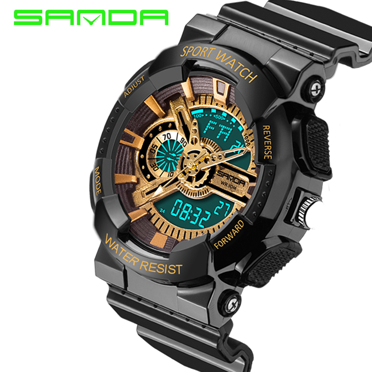 Sanda 799 1 Спортивные брендовые электронные часы, цифровые мужские наручные часы, белый стиль G Shock, военные водонепроницаемые часы для плавания, мужские часы 2019