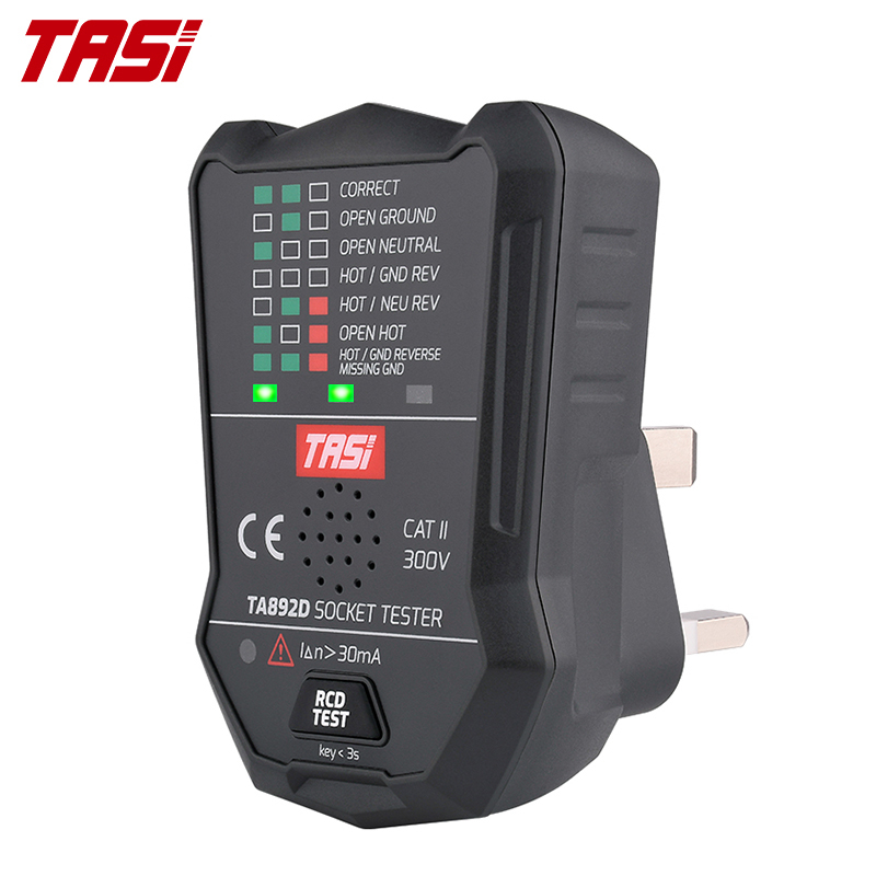 TASI TA892D 175V~250V Voltage Tester Voice RCD GFCI Tester UK Plug British Wall Socket Tester